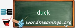 WordMeaning blackboard for duck